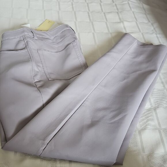 Wilfred Purple Straight Leg Faux Leather Pants - Picture 14 of 16